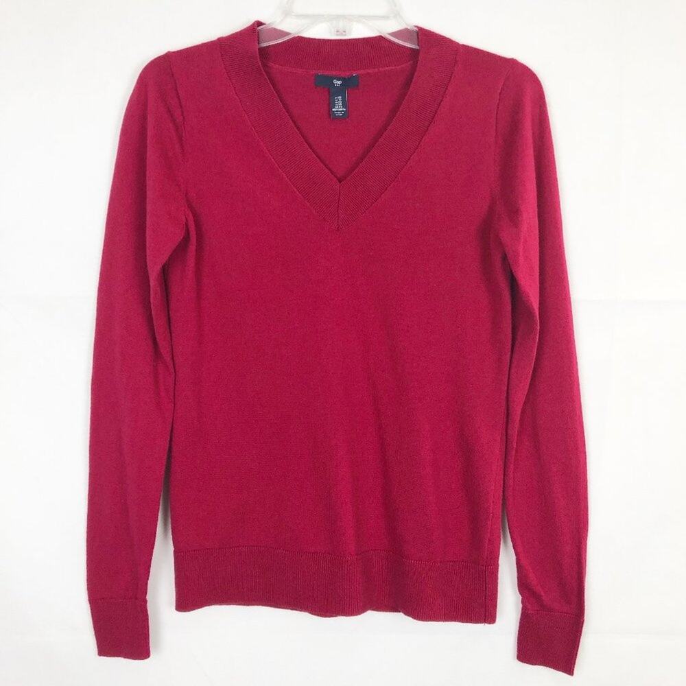 GAP Long Sleeve V-Neck Pink Career Wear Sweater Size XS